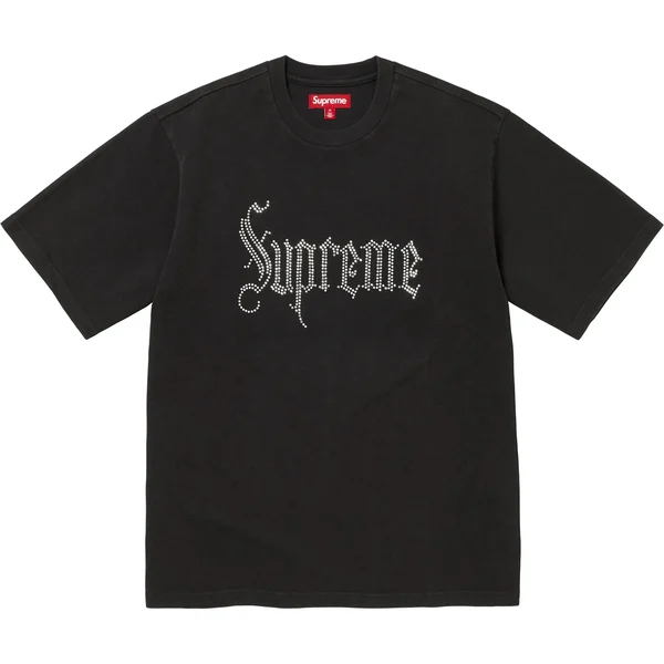 Supreme Rhinestone S/S Top - Black (front)