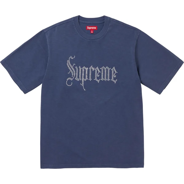 Supreme Rhinestone S/S Top - Navy (front)