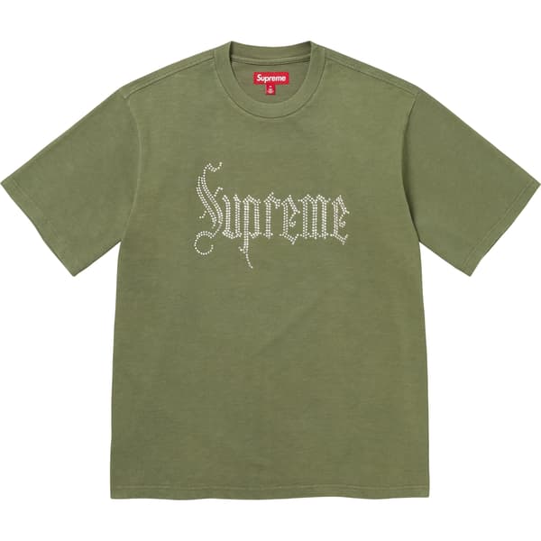 Supreme Rhinestone S/S Top - Olive (front)