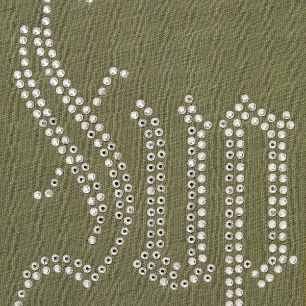 Supreme Rhinestone S/S Top - Olive (front)