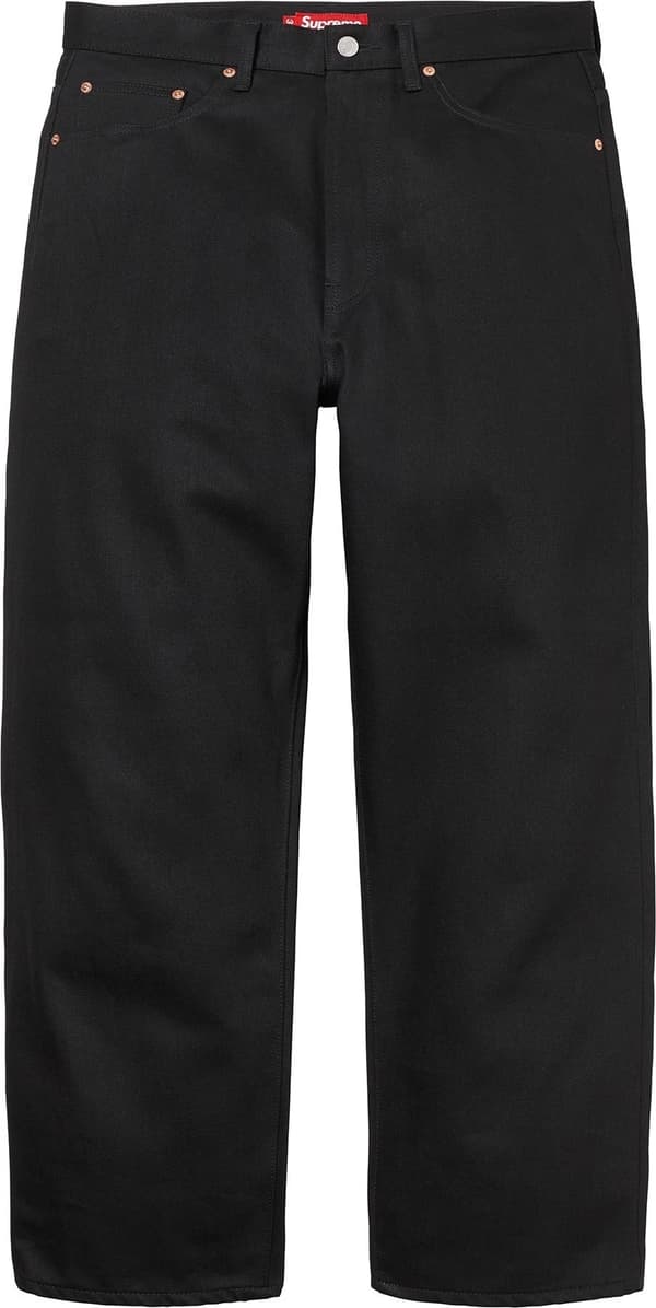 Supreme Rigid Baggy Black Selvedge Jean - Rigid Black (front)