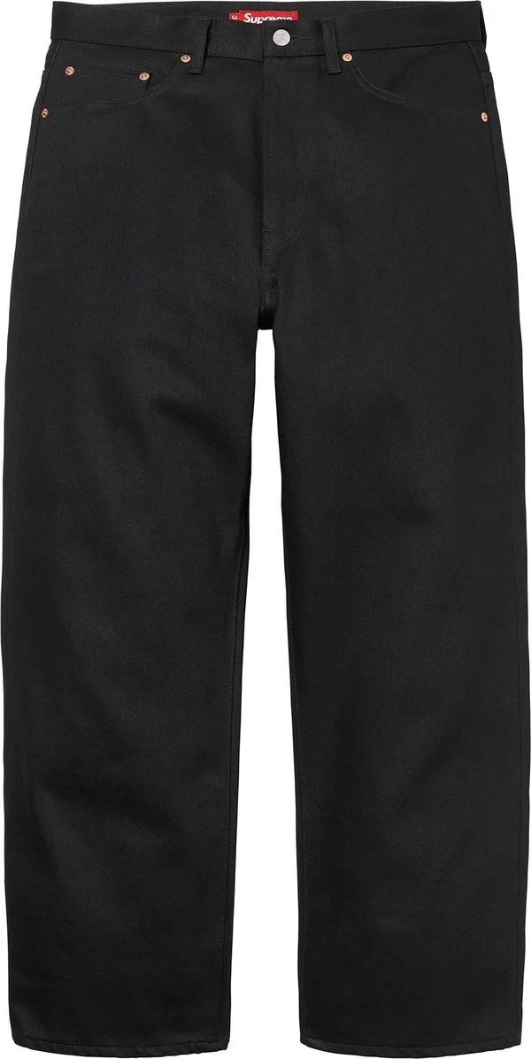 Supreme Rigid Baggy Black Selvedge Jean - Rigid Black (front)