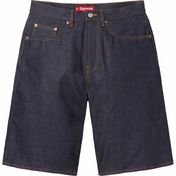 Supreme Rigid Baggy Selvedge Denim Short - Rigid Indigo (front)