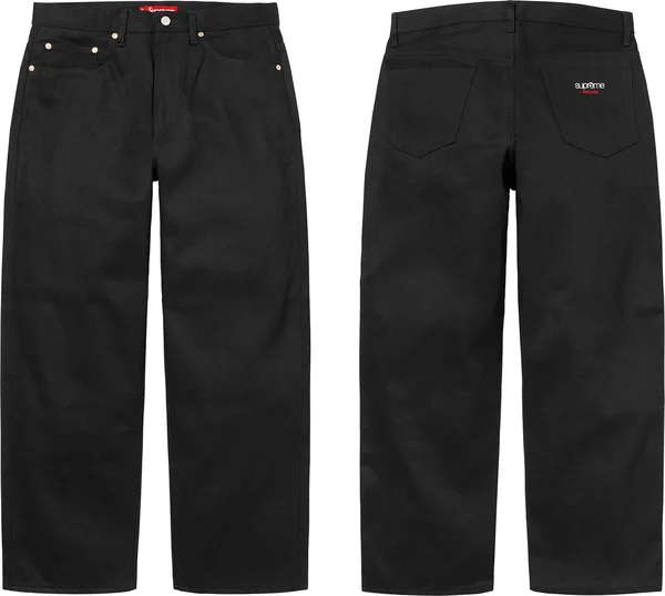 Supreme Rigid Baggy Selvedge Jean - Rigid Black (front)
