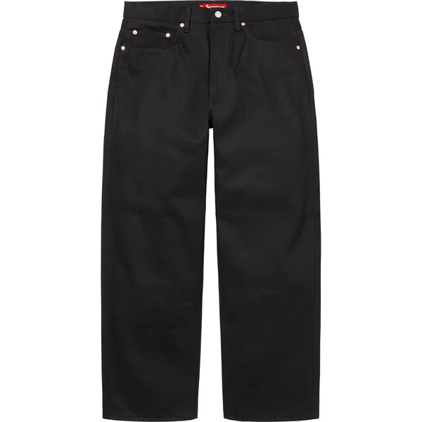 Supreme Rigid Baggy Selvedge Jean - Rigid Black (front)