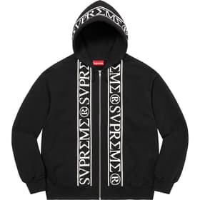 Supreme Roman Zip Up Hooded Sweatshirt Black