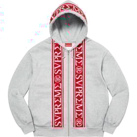 Supreme Roman Zip Up Hooded Sweatshirt Heather Grey