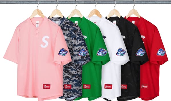 Supreme S Logo Baseball Henley - Product Image