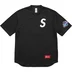 Supreme S Logo Baseball Henley - Black (front)
