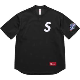 Supreme S Logo Baseball Henley Black