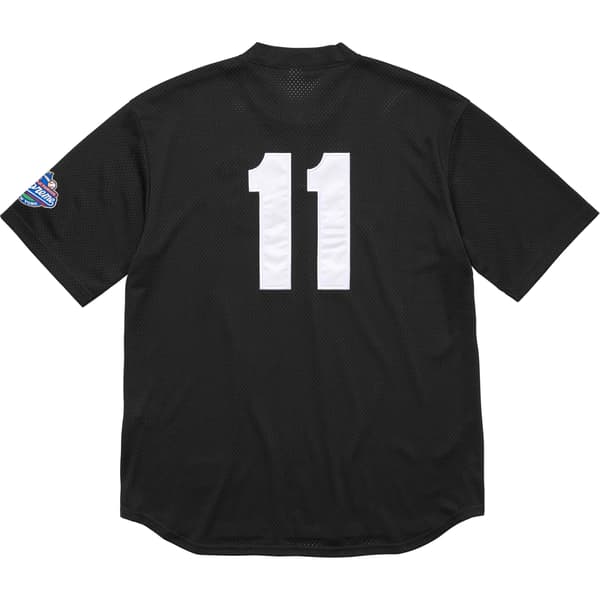 Supreme S Logo Baseball Henley - Black (front)