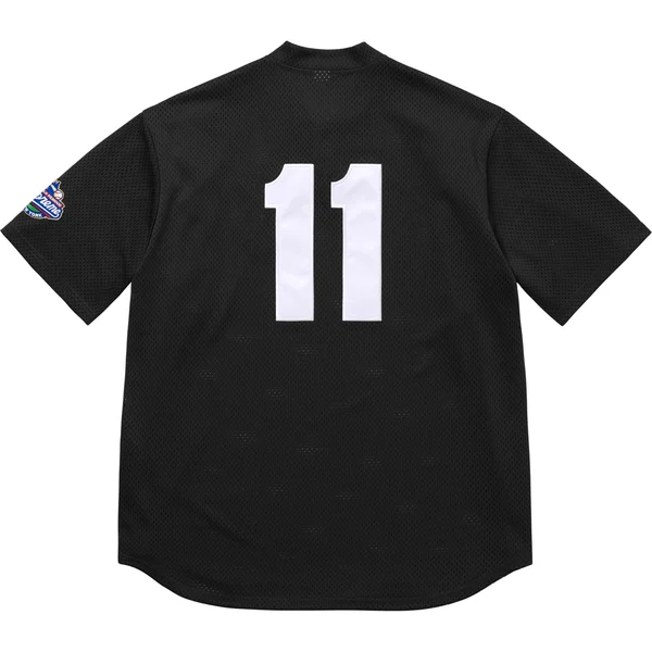 Supreme S Logo Baseball Henley - Black (front)