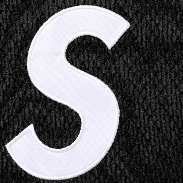 Supreme S Logo Baseball Henley - Black (front)