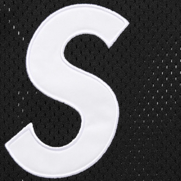 Supreme S Logo Baseball Henley - Black (front)