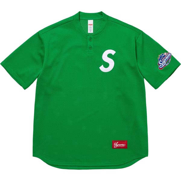 Supreme S Logo Baseball Henley - Green (front)