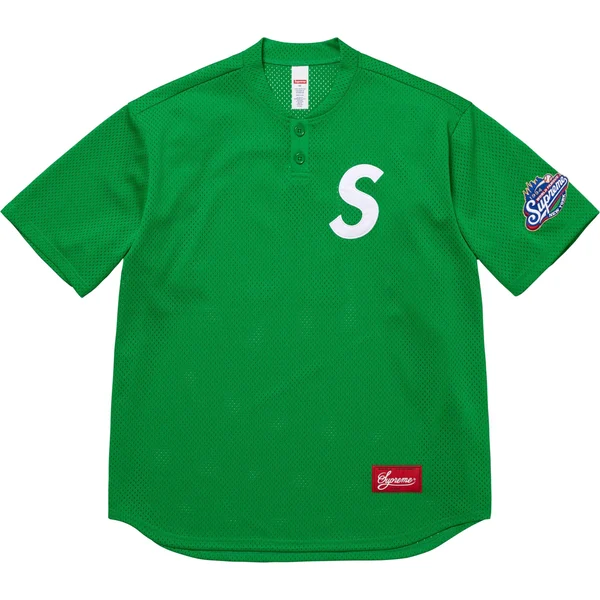 Supreme S Logo Baseball Henley - Green (front)
