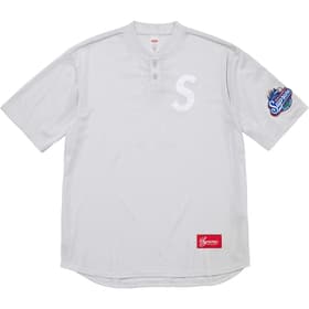 Supreme S Logo Baseball Henley Grey