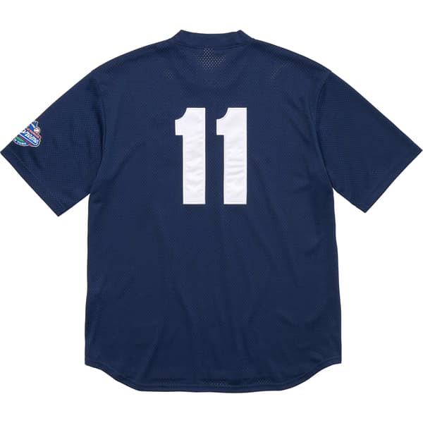 Supreme S Logo Baseball Henley - Navy (front)