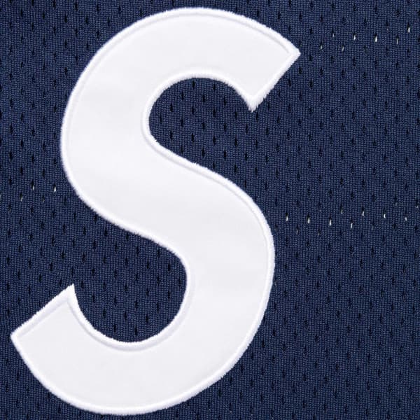 Supreme S Logo Baseball Henley - Navy (front)