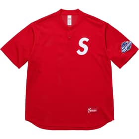 Supreme S Logo Baseball Henley Red