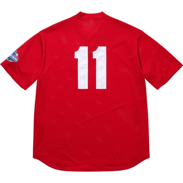 Supreme S Logo Baseball Henley - Red (front)