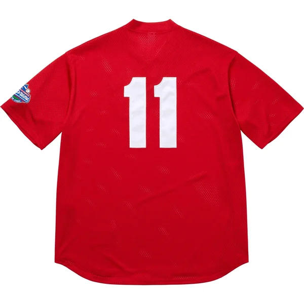 Supreme S Logo Baseball Henley - Red (front)