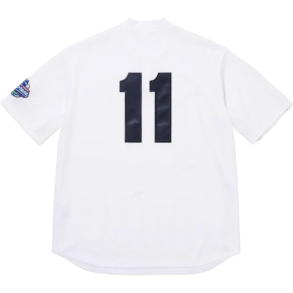 Supreme S Logo Baseball Henley - White (front)