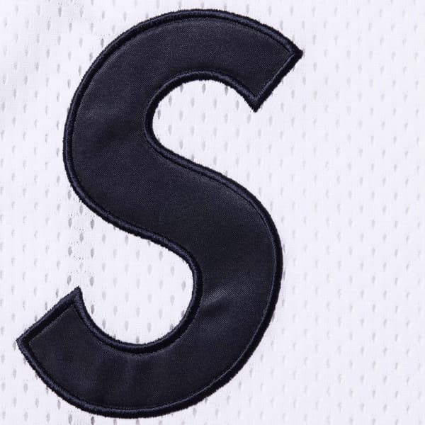 Supreme S Logo Baseball Henley - White (front)