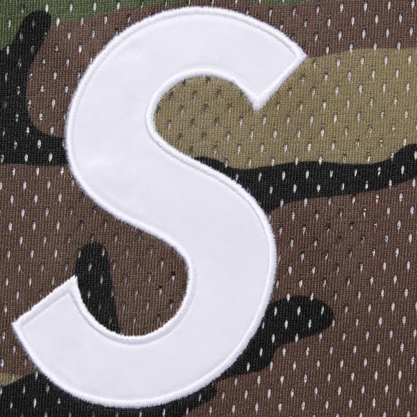 Supreme S Logo Baseball Henley - Woodland Camo (front)