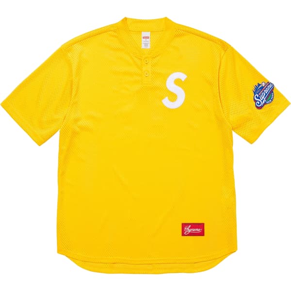 Supreme S Logo Baseball Henley - Yellow (front)