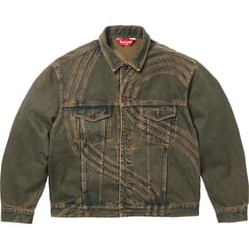 Supreme S Logo Denim Trucker Jacket Dirty