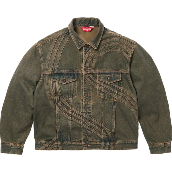 Supreme S Logo Denim Trucker Jacket - Dirty (front)