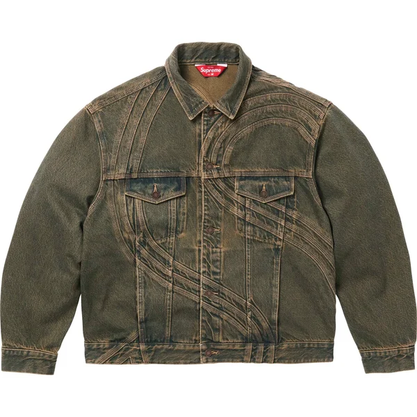 Supreme S Logo Denim Trucker Jacket - Dirty (front)