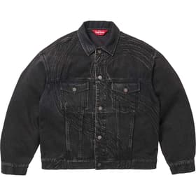 Supreme S Logo Denim Trucker Jacket Washed Black