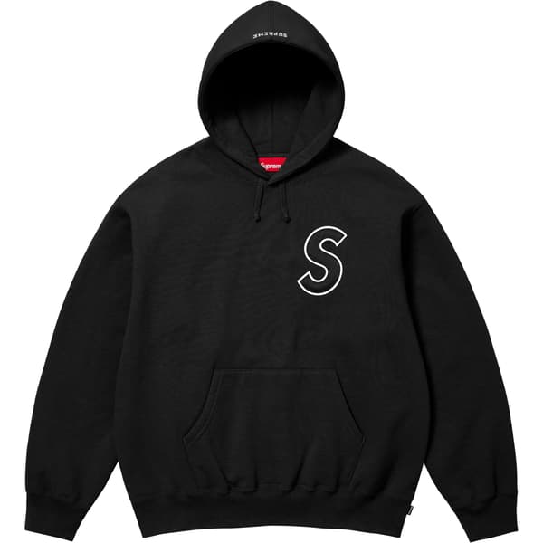 Supreme S Logo Hooded Sweatshirt - Black (front)