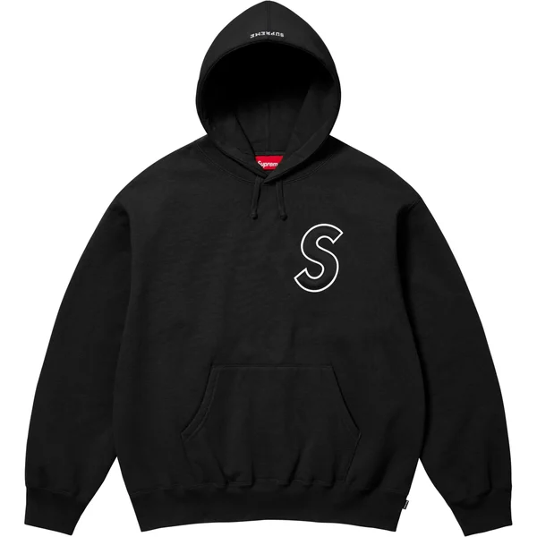 Supreme S Logo Hooded Sweatshirt - Black (front)