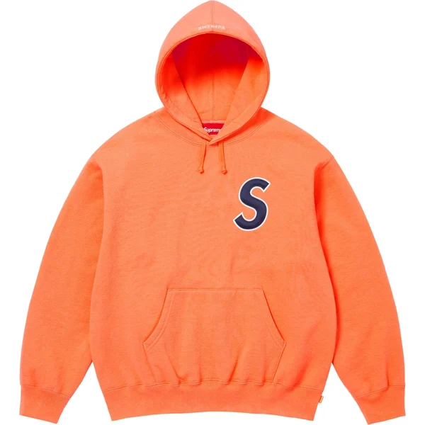 Supreme S Logo Hooded Sweatshirt - Light Orange (front)