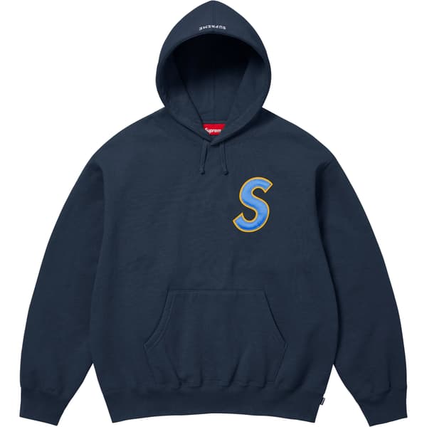 Supreme S Logo Hooded Sweatshirt - Navy (front)