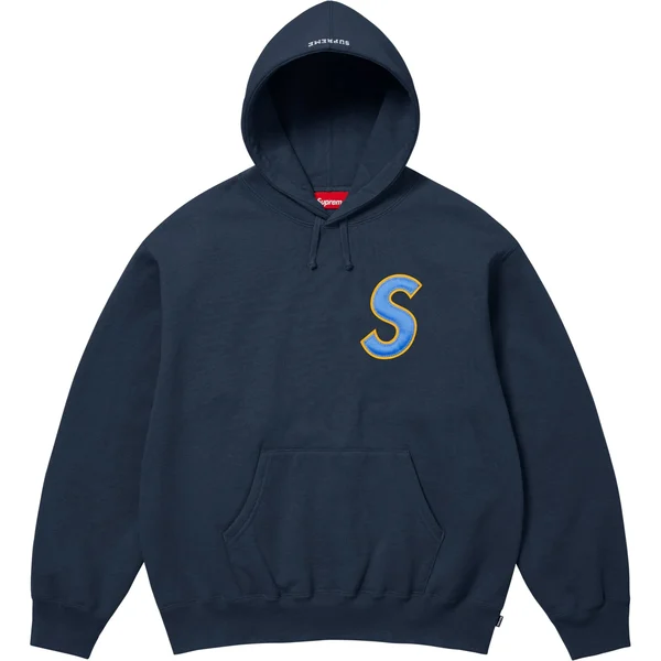 Supreme S Logo Hooded Sweatshirt - Navy (front)
