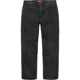 Supreme S Logo Loose Fit Jean Washed Black