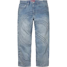 Supreme S Logo Loose Fit Jean Washed Blue