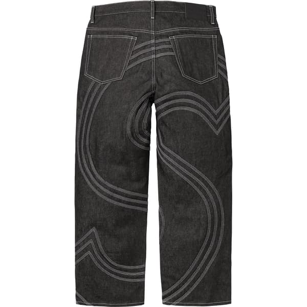 Supreme S Logo Rigid Baggy Jean - Rigid Black (front)