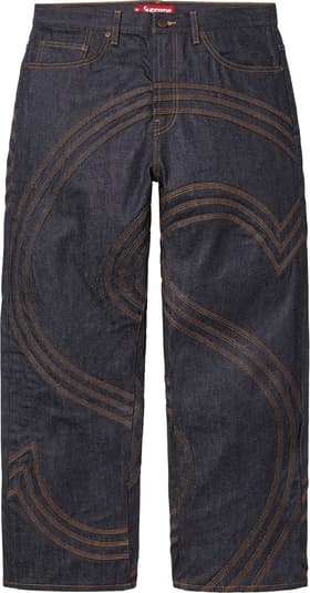 Supreme S Logo Rigid Baggy Jean Rigid Indigo