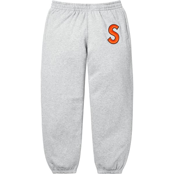 Supreme S Logo Sweatpant - Heather Grey (front)