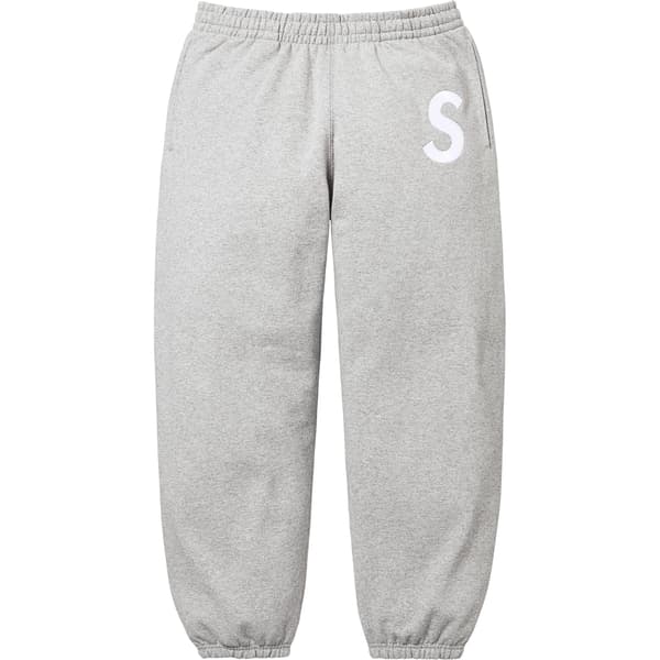 Supreme S Logo Sweatpant - Heather Grey (front)