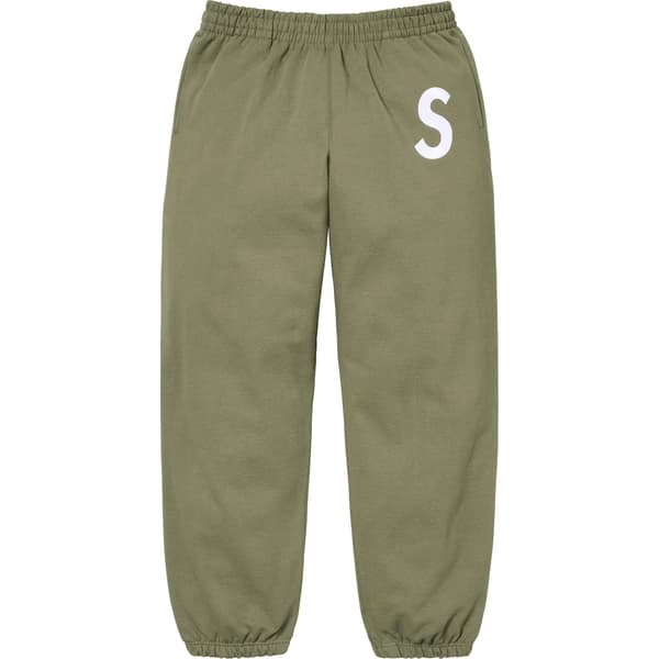 Supreme S Logo Sweatpant - Light Olive (front)