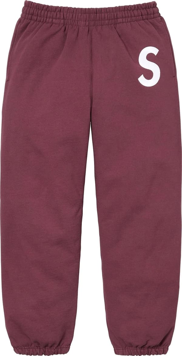 Supreme S Logo Sweatpant - Maroon (front)