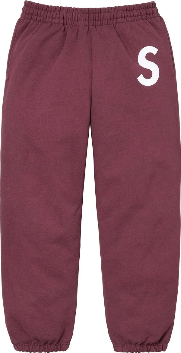 Supreme S Logo Sweatpant - Maroon (front)