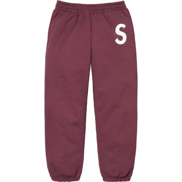 Supreme S Logo Sweatpant - Maroon (front)