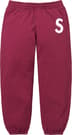 Supreme S Logo Sweatpant - Raspberry (front)